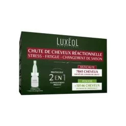 Luxeol Chute De Cheveux Réactionnelle 2 En 1 14 Fioles